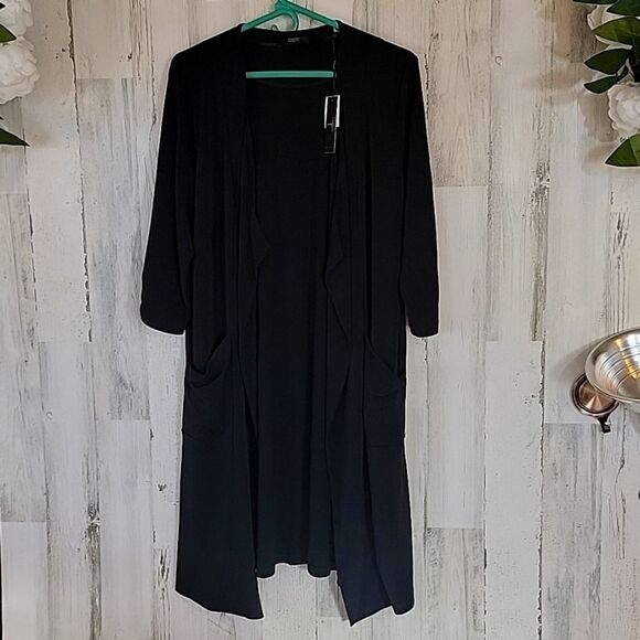 T. Tahari Black Duster - Picture 1 of 16